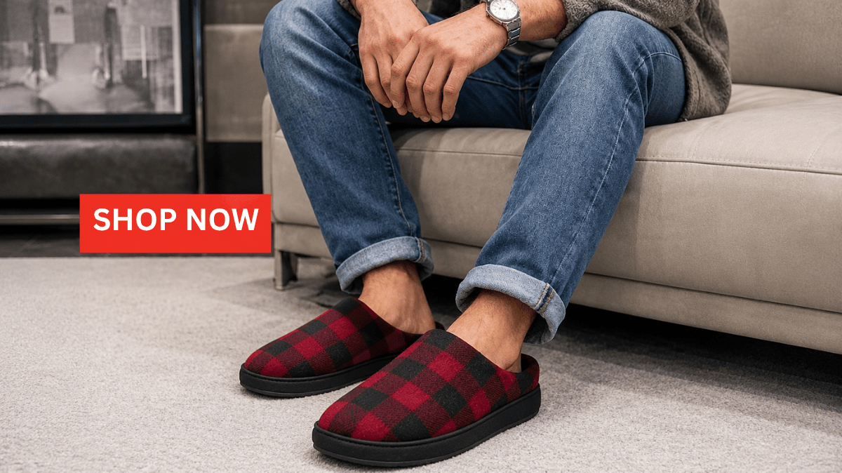 Invest in Comfort with Men's Faux Fur Slip On Slippers - StylePhase SA