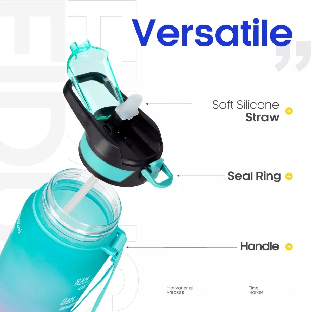 1 L Motivational Time Marker Bottle - Style Phase Home