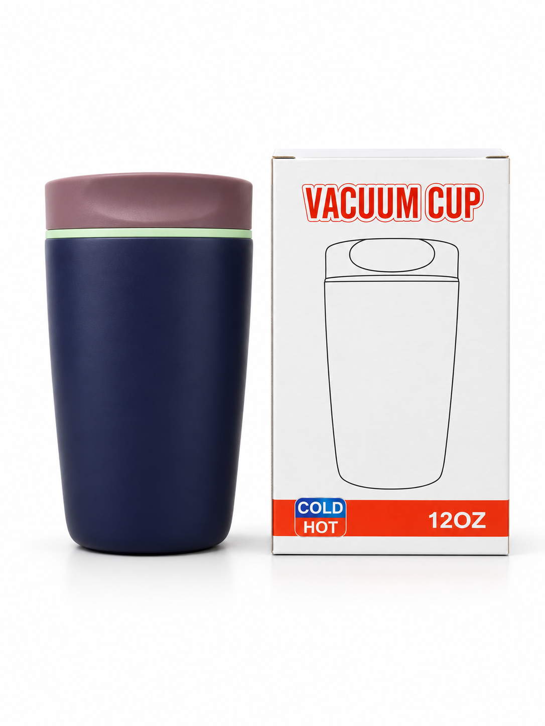 12oz navy blue vacuum cup product features