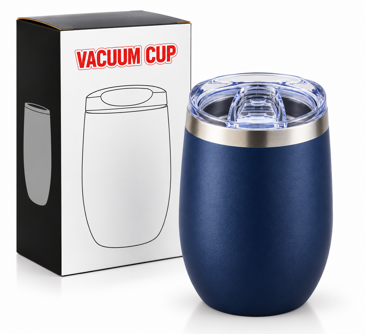 Navy blue vacuum cup features and specifications