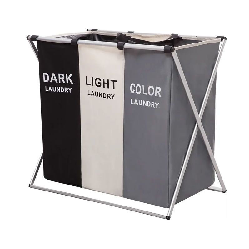 3 Compartment Colour Divided Laundry Basket - StylePhase SA
