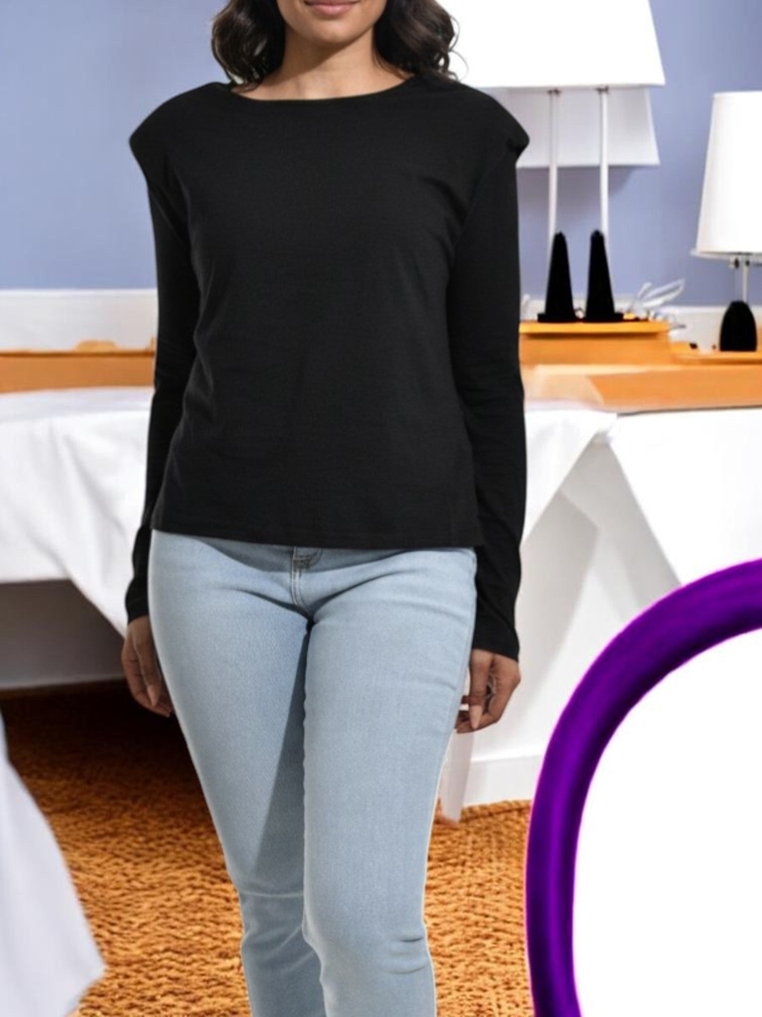 Black Long Sleeve Top - StylePhase SA
