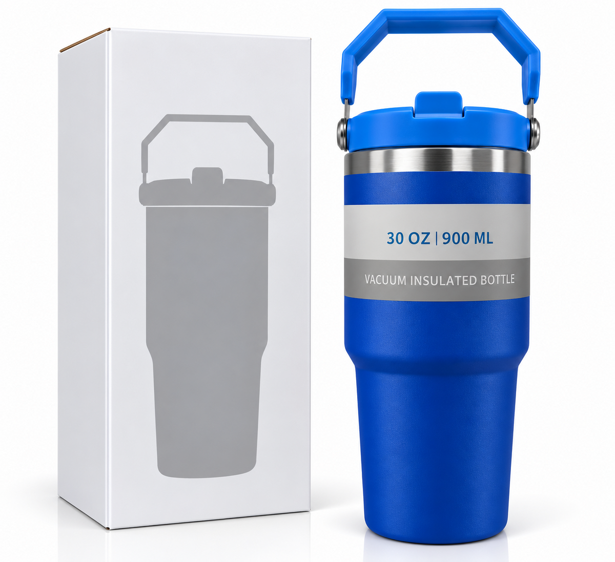Royal blue 900ml insulated bottle and box