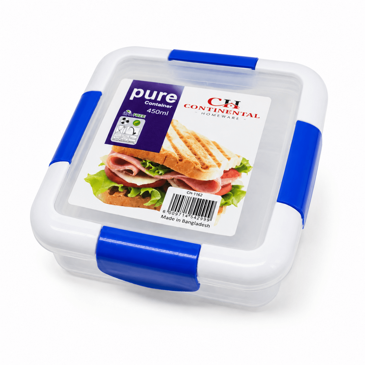 CH Square Clip Lock Container - 450ml - Home Phase