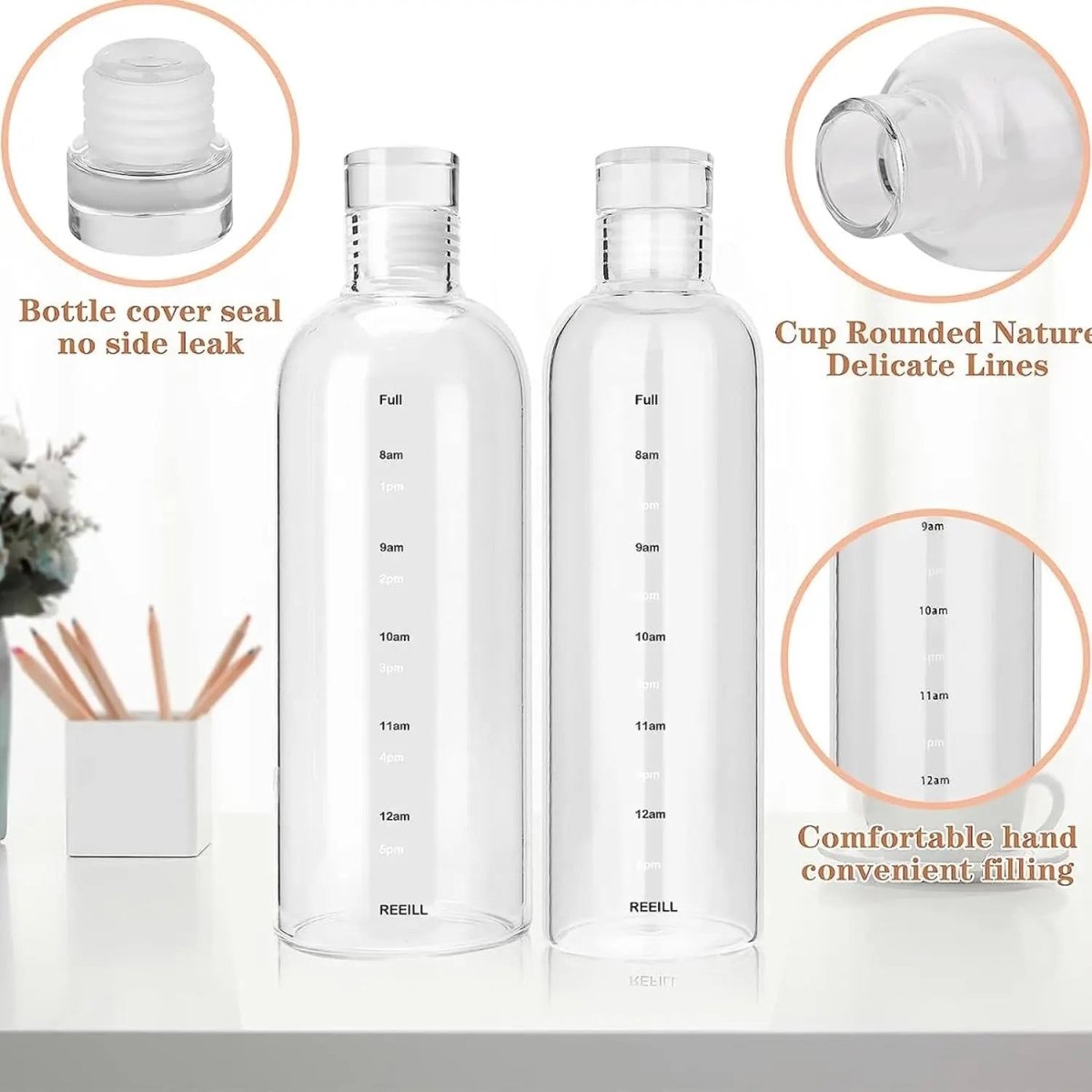 Danny Home Borosilicate Glass Bottle - 500ml - Style Phase Home