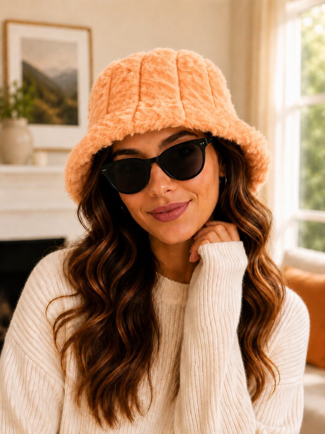 Faux Fur Orange Hat - StylePhase SA