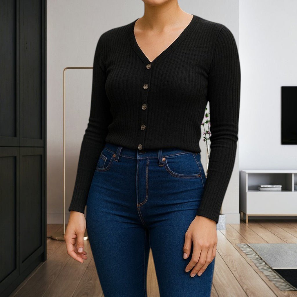 Ladies Black Crop Jersey - StylePhase SA
