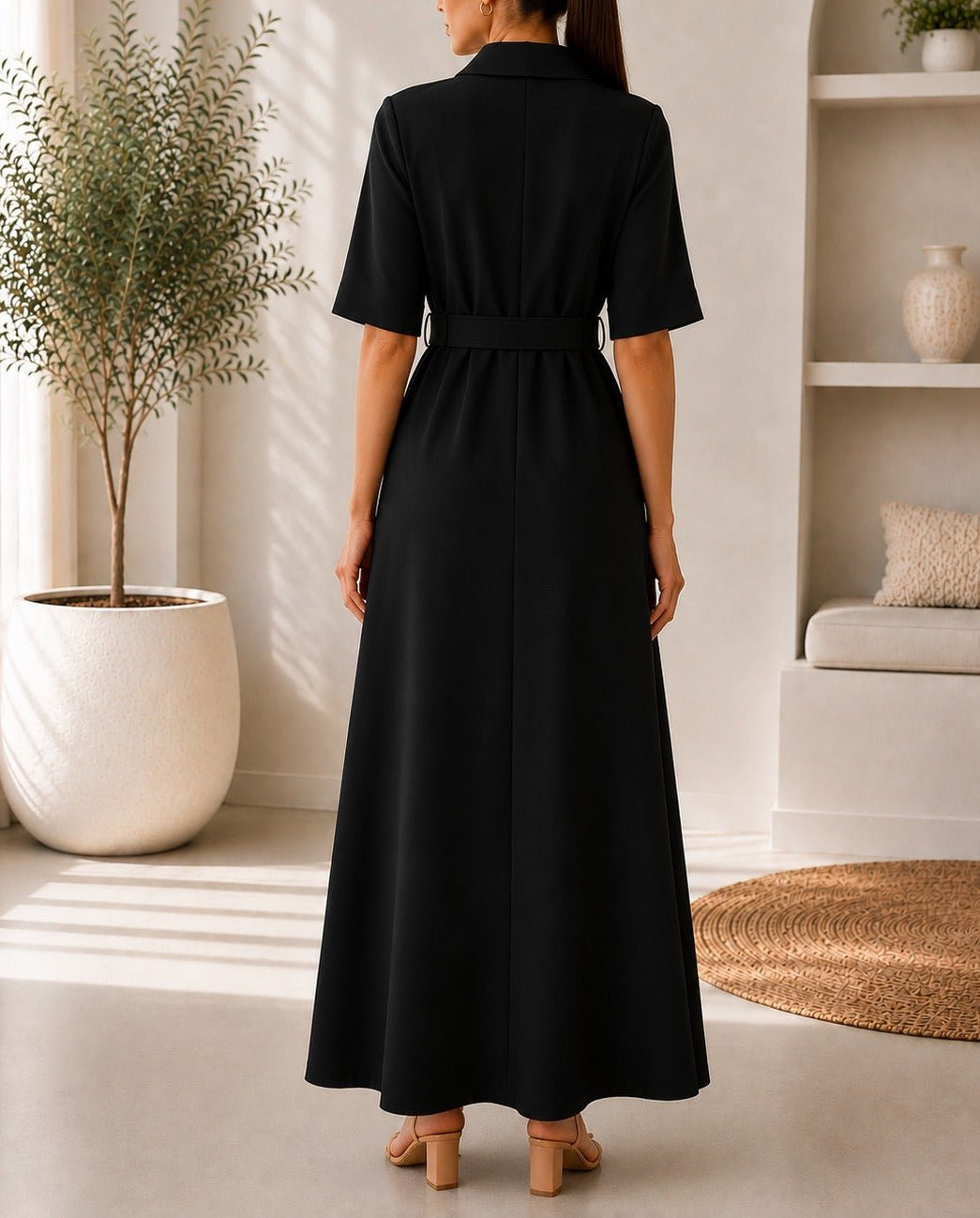 Ladies Black New Feeling Double Breast Dress - StylePhase SA