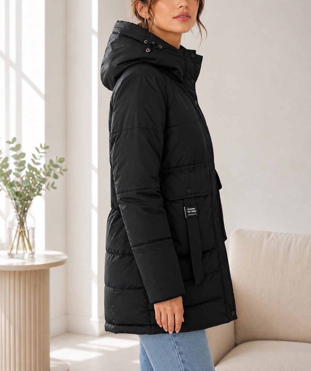 Ladies Black Pocket Front Lined Jacket - StylePhase SA