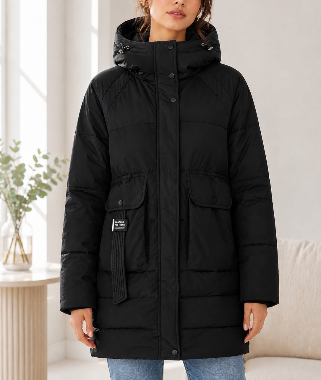 Ladies Black Pocket Front Lined Jacket - StylePhase SA
