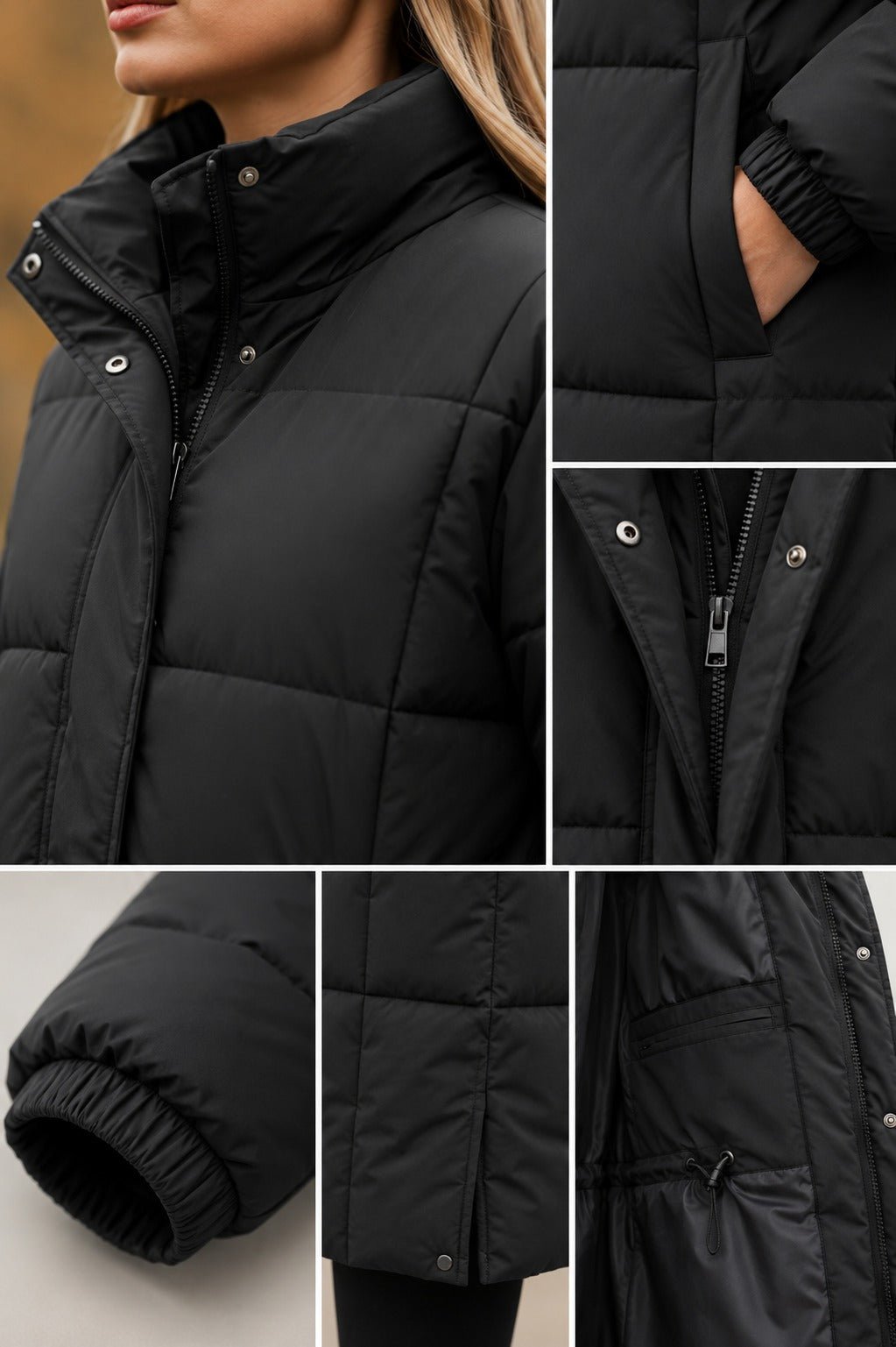 Ladies Black Puffer Jacket - StylePhase SA