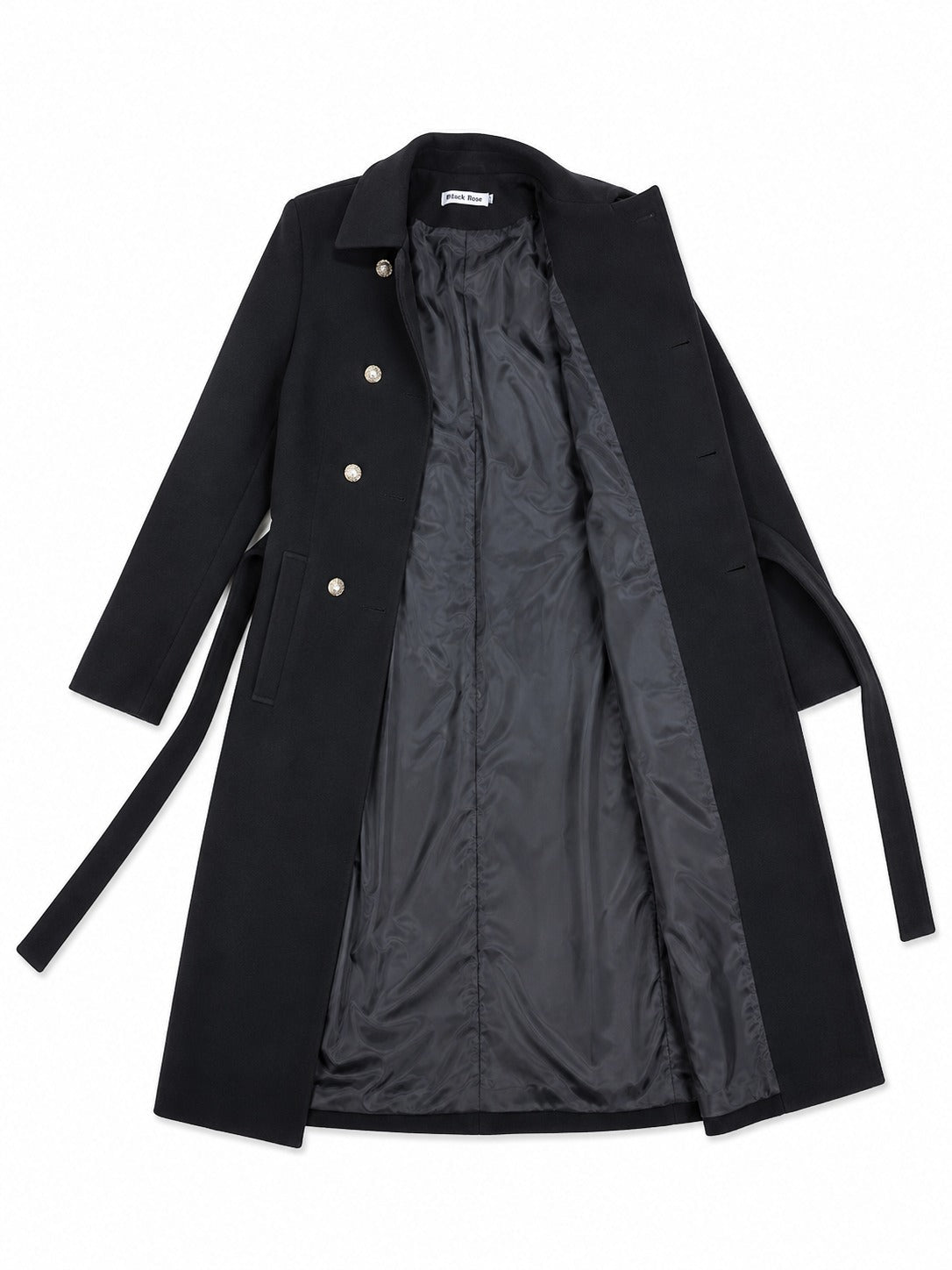 Ladies Black Side Collar Coat - StylePhase SA