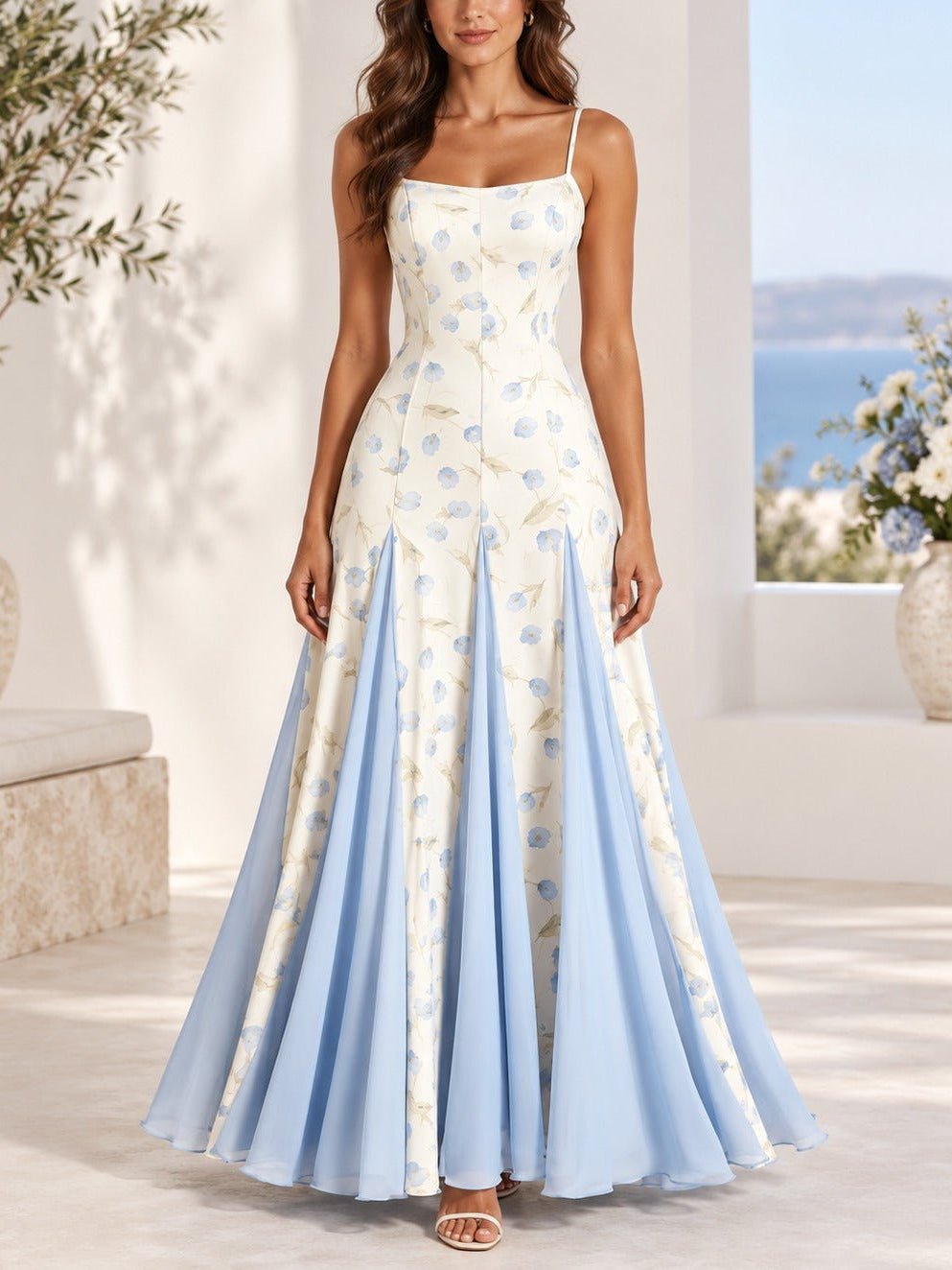 Ladies Blue Rose Maxi Dress - StylePhase SA