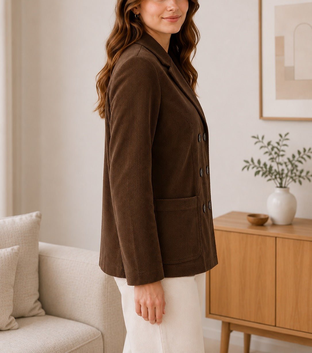 Ladies Brown Corduroy Jacket - StylePhase SA