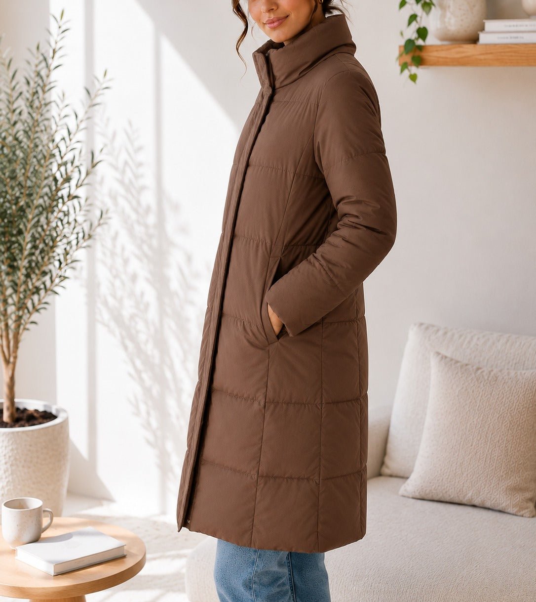 Ladies Brown Long Windbreaker Jacket - StylePhase SA