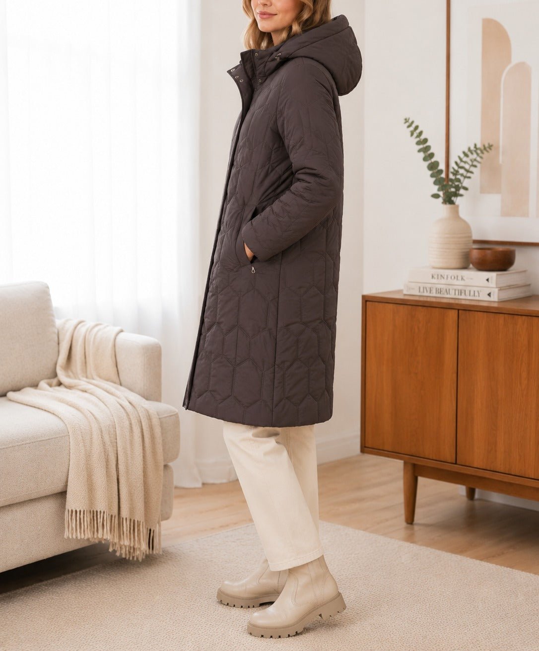 Ladies Brown Zip Puffer Jacket - StylePhase SA