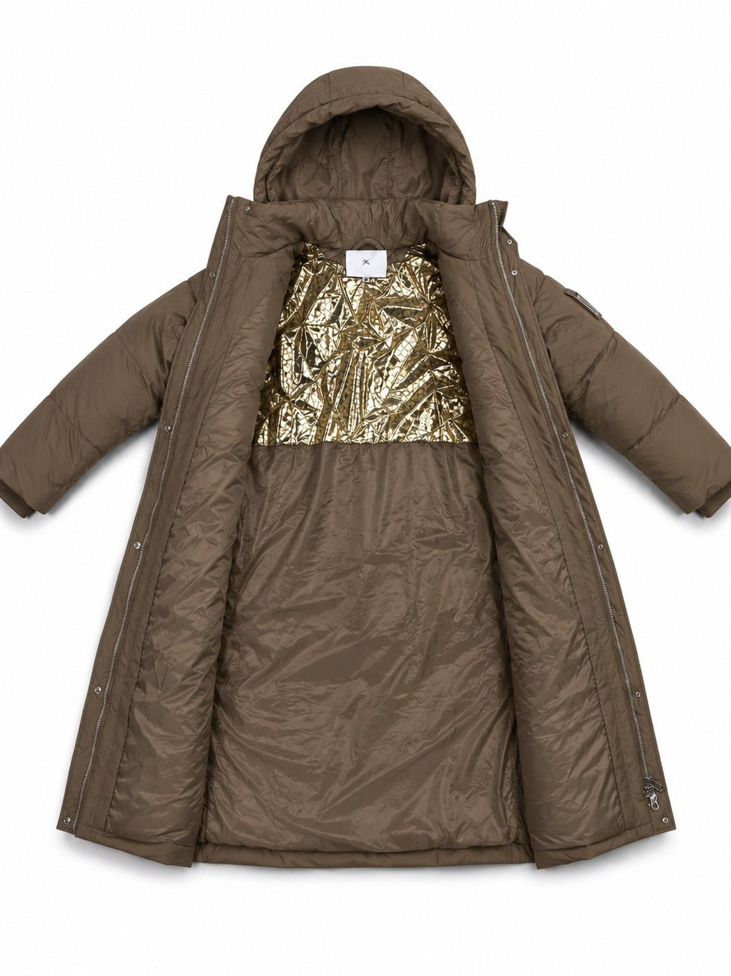 Ladies Chocolate Brown Longer Length Puffer Jacket - StylePhase SA