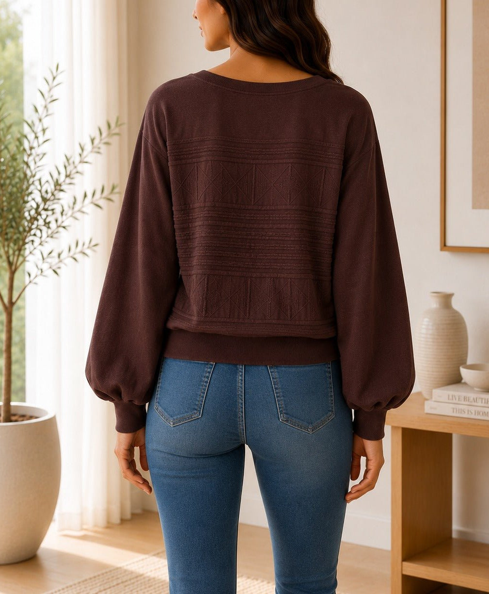 Ladies Chocolate Brown Peplum Jersey - StylePhase SA