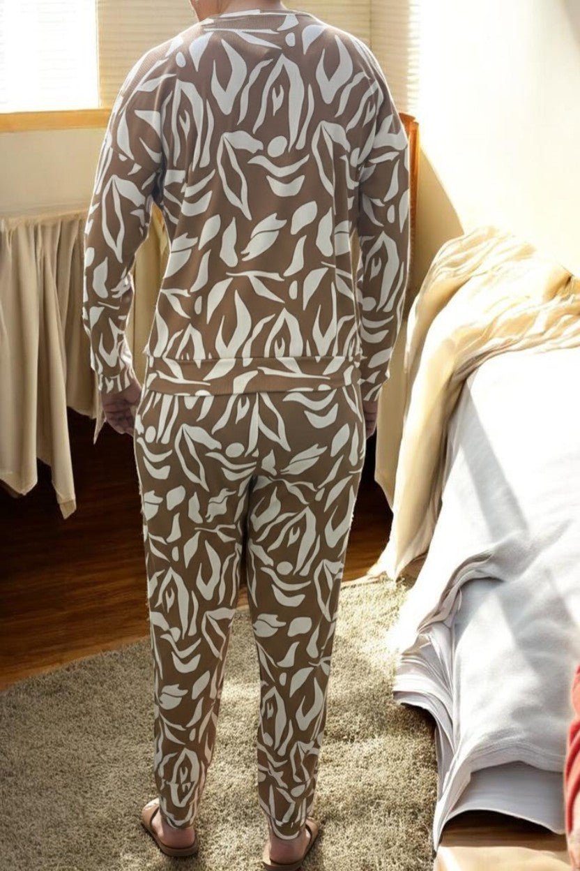 Ladies Cream Printed Pj Set - StylePhase SA