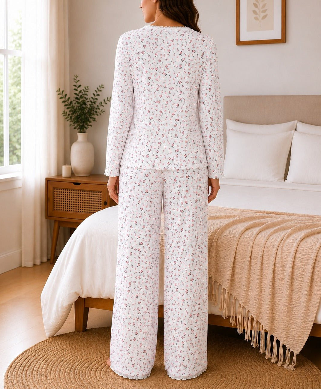 Ladies Floral Pattern V-Neck Pyjama - StylePhase SA