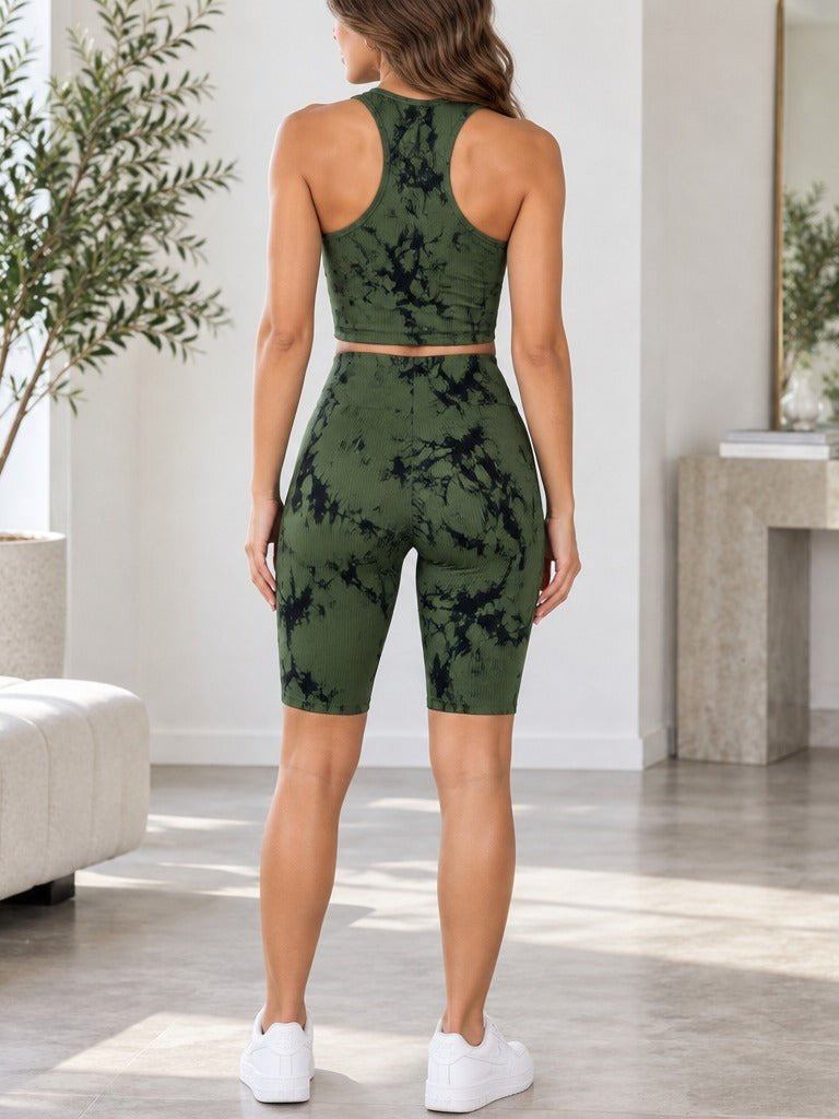 Ladies Green Tie Dye Active Wear Set - StylePhase SA