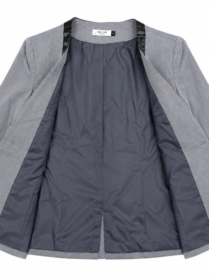 Ladies Grey And Black Collar Blazer - StylePhase SA