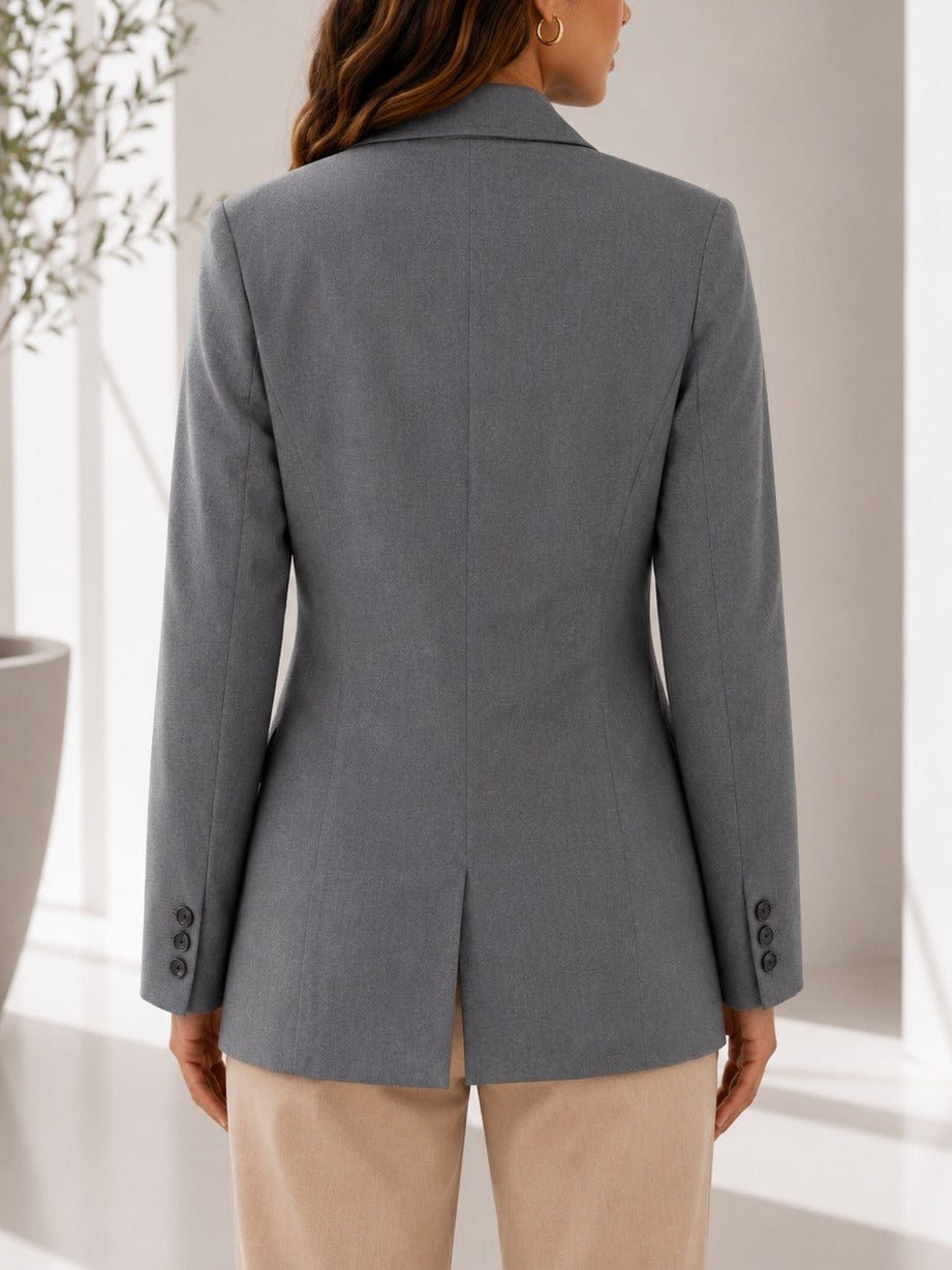 Ladies Grey And Black Lined Blazer - StylePhase SA