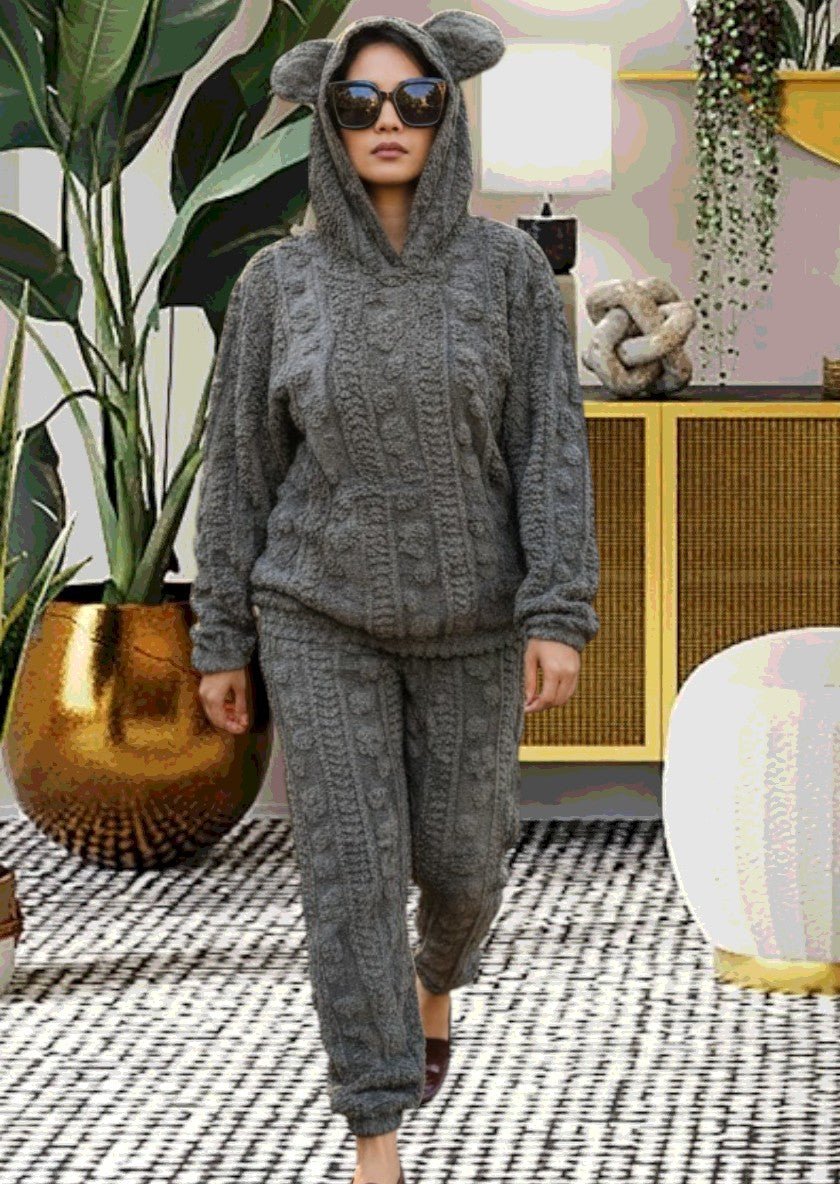 Ladies Grey Plush Ears Pj Set - StylePhase SA