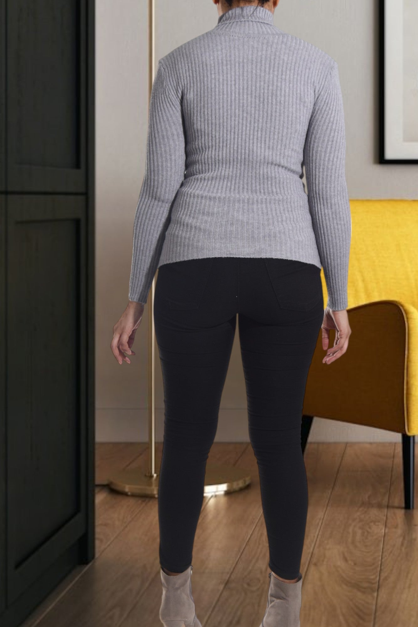 Ladies Grey Polo Neck Jersey - StylePhase SA