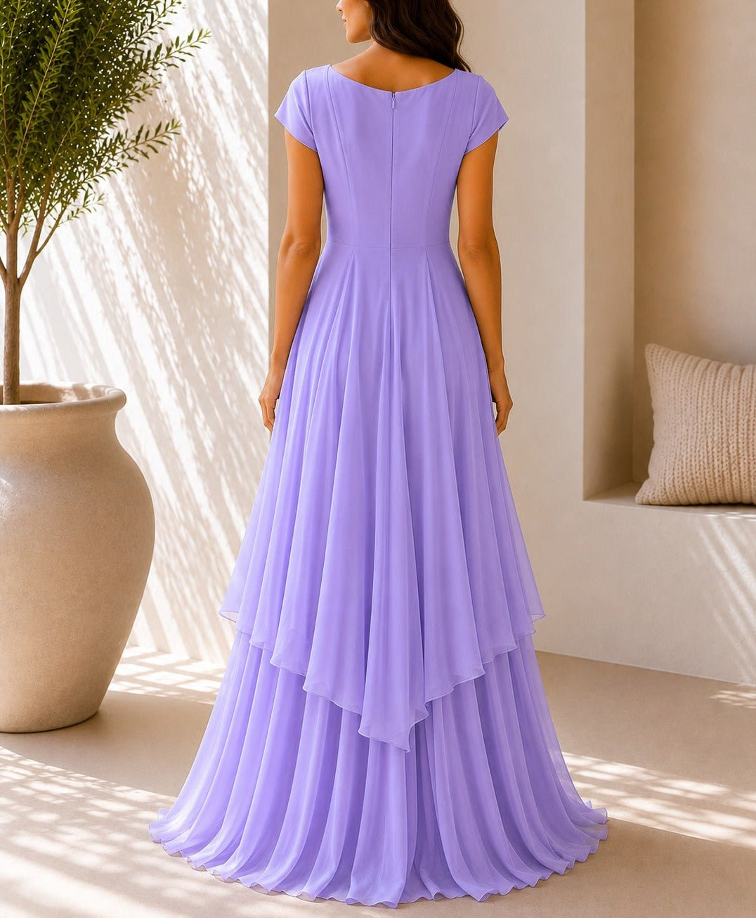 Ladies Lavender Layered Maxi Dress - StylePhase SA