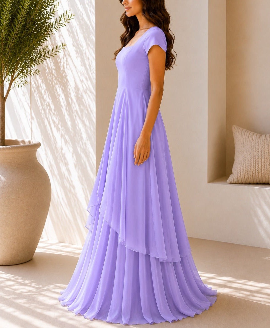 Ladies Lavender Layered Maxi Dress - StylePhase SA