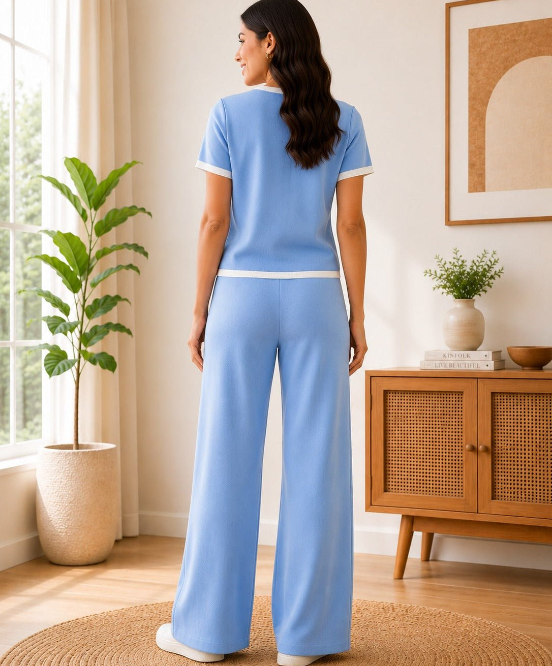 Ladies Light Blue Two-Piece Set- New Feeling - StylePhase SA