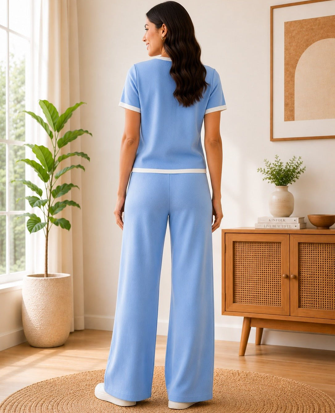 Ladies Light Blue Two-Piece Set- New Feeling - StylePhase SA