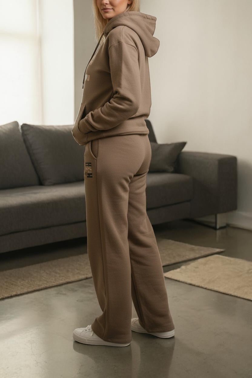 Ladies Light Brown Fleece Tracksuit Set - Be You - StylePhase SA