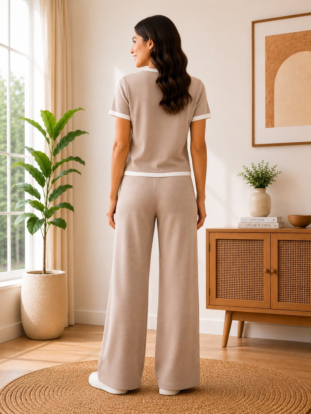 Ladies Light Brown Two-Piece Set- New Feeling - StylePhase SA