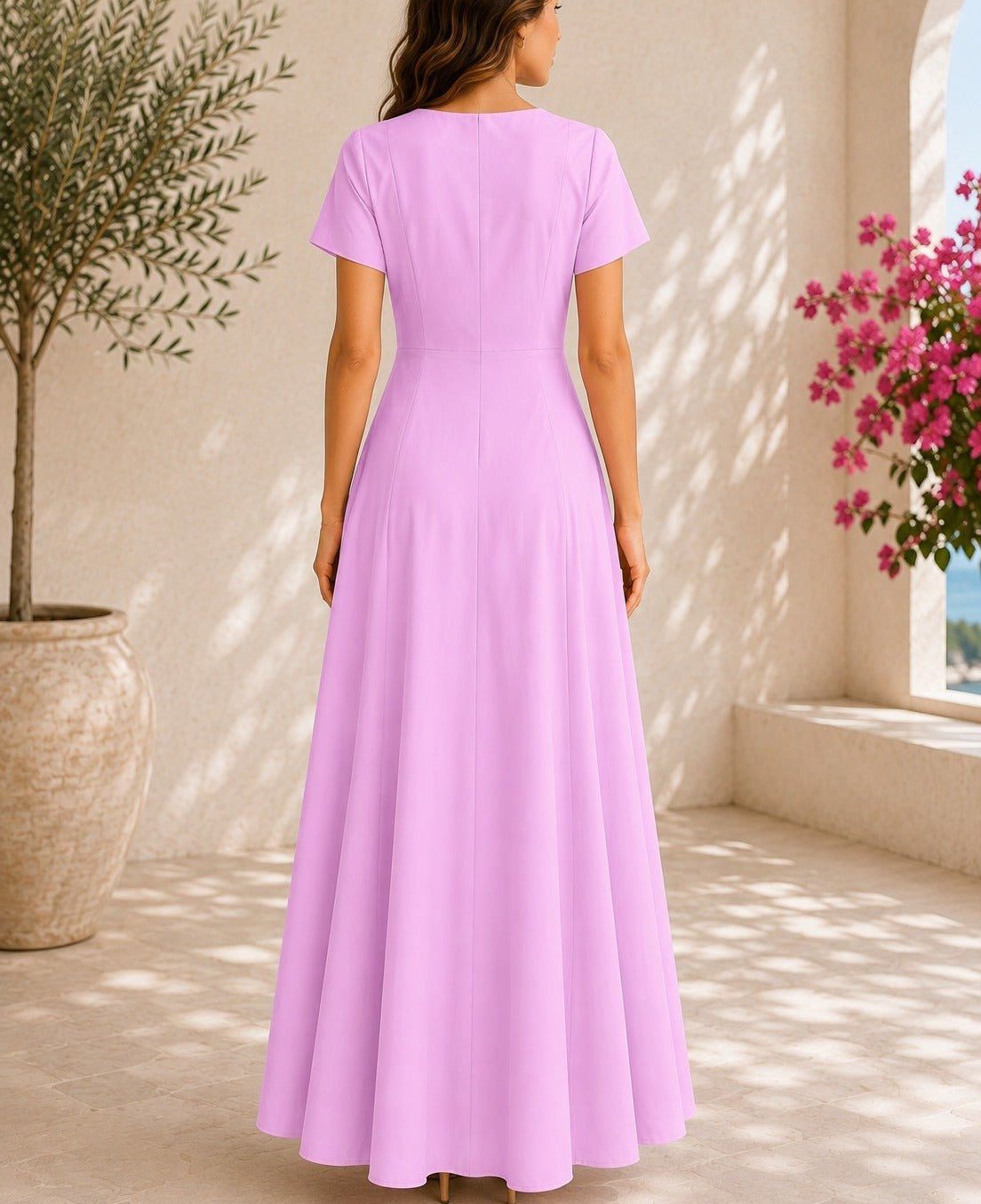 Ladies Lilac Bow Pocket Dress- New Feeling - StylePhase SA