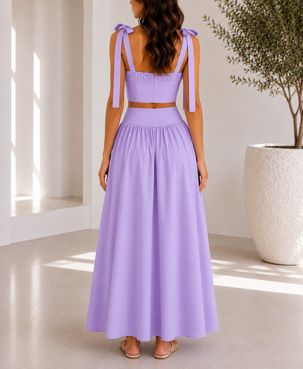 Ladies Lilac Maxi Two-Piece Set - StylePhase SA