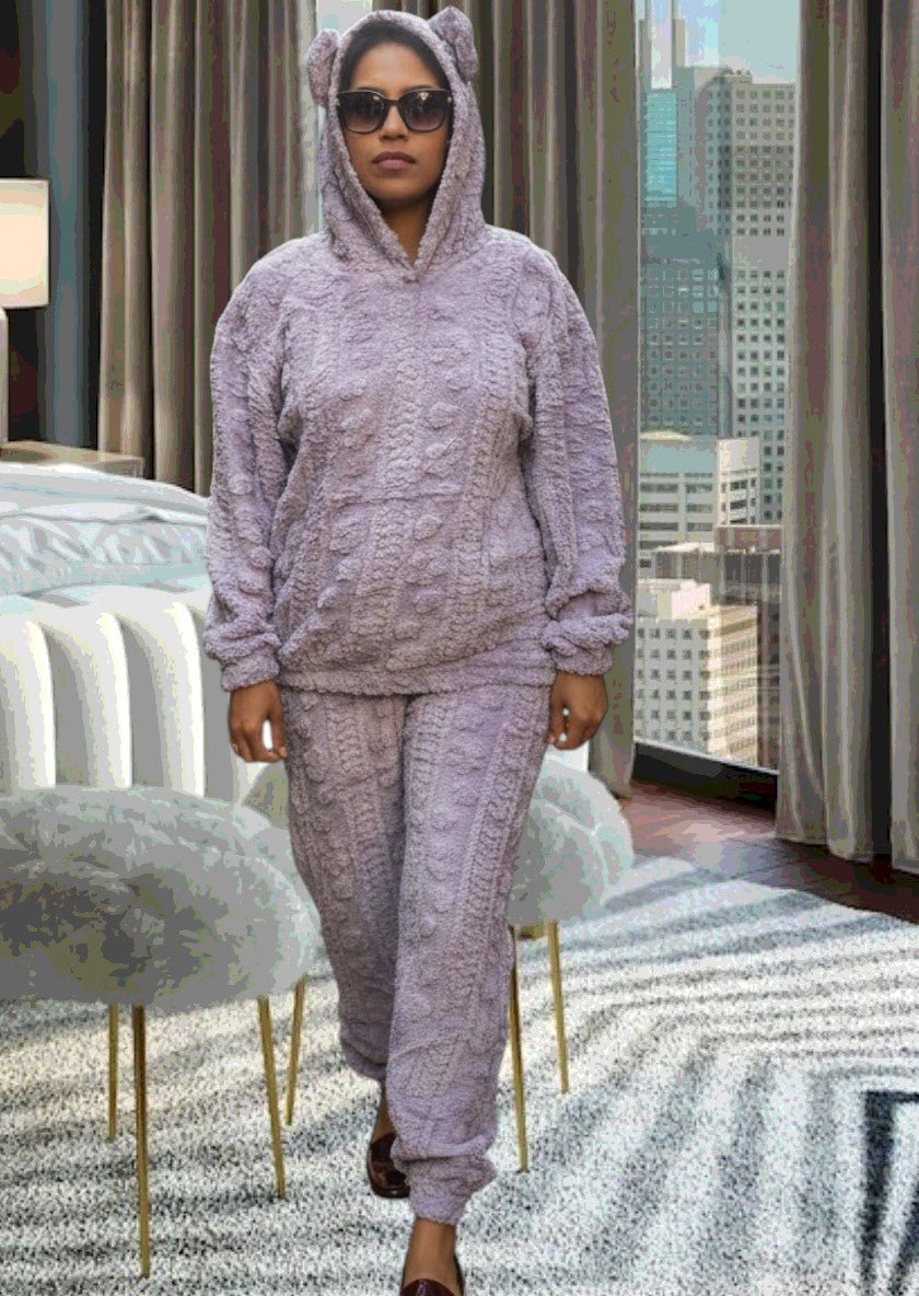 Ladies Lilac Plush Ears Pj Set - StylePhase SA