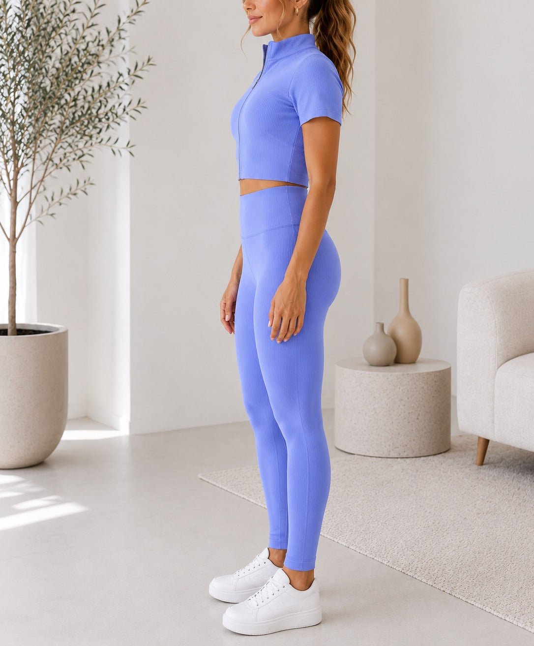 Ladies Lilac Zip Up Two-Piece Activewear Set - StylePhase SA