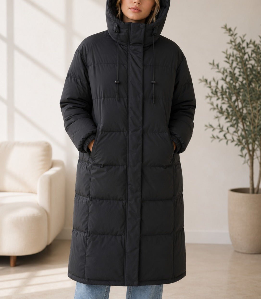 Ladies Longline Detachable Hoody Jacket - StylePhase SA