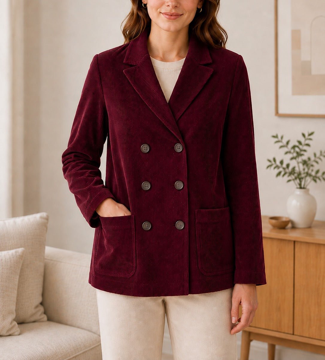 Ladies Maroon Corduroy Jacket - StylePhase SA