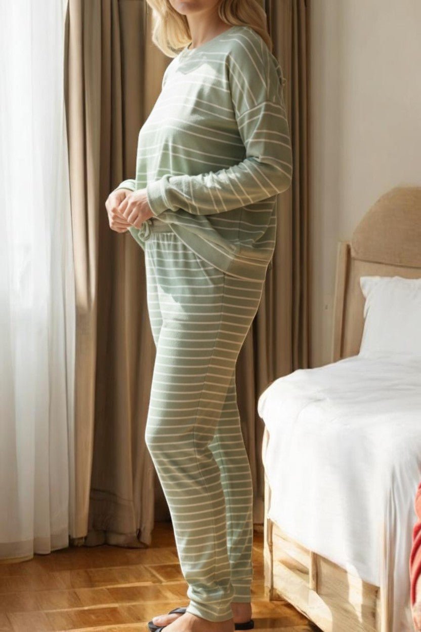 Ladies Mint Stripe Pj Set - StylePhase SA