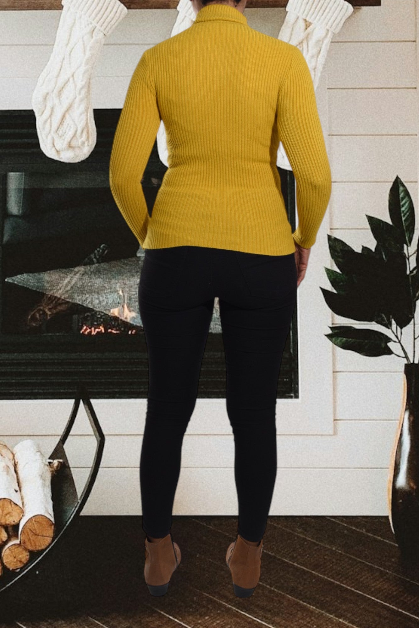 Ladies Mustard Polo Neck Jersey - StylePhase SA