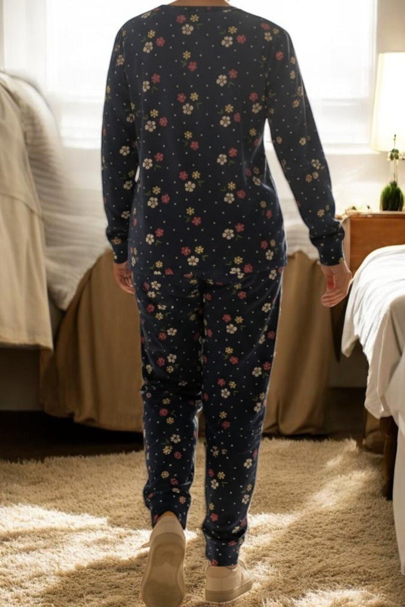 Ladies Navy Floral Pj Set - StylePhase SA