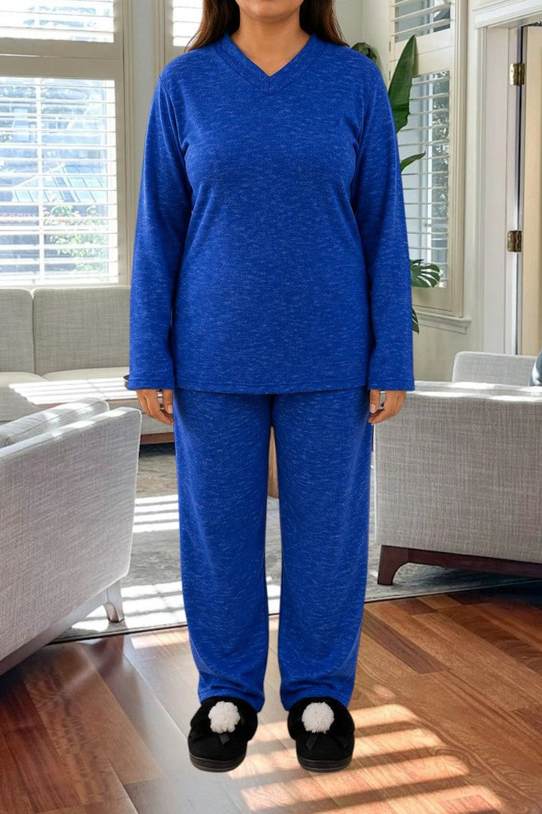 Ladies Navy Shaded Polar Fleece Pyjama Set - StylePhase SA
