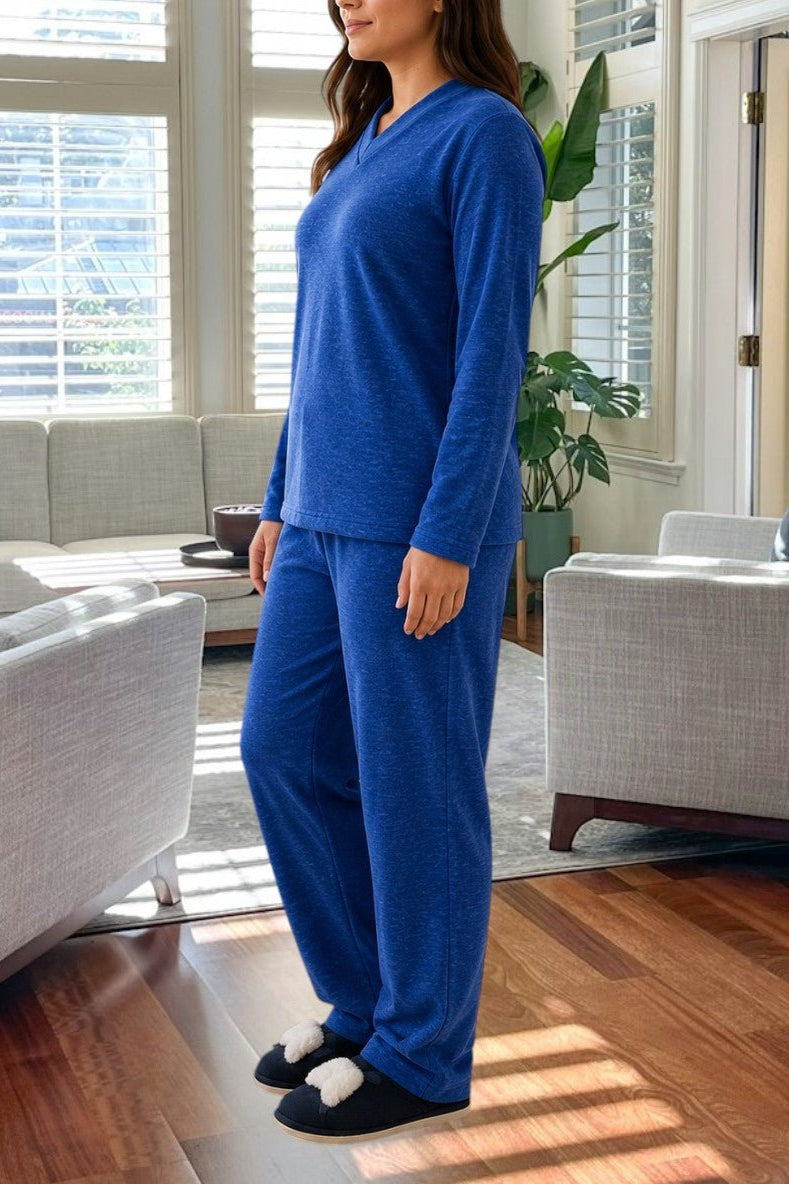 Ladies Navy Shaded Polar Fleece Pyjama Set - StylePhase SA