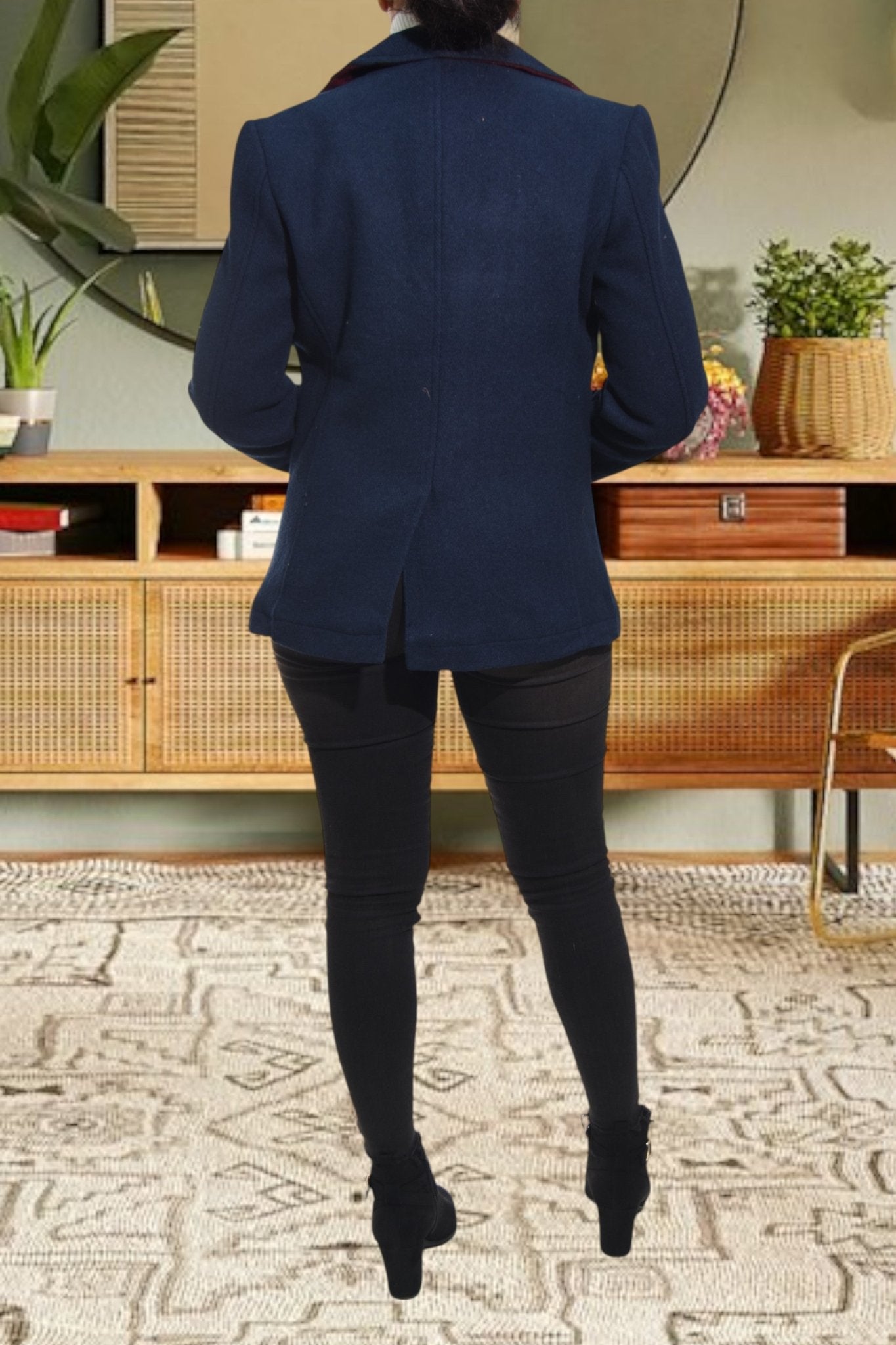Ladies Navy Slim Fit Open Blazer - StylePhase SA