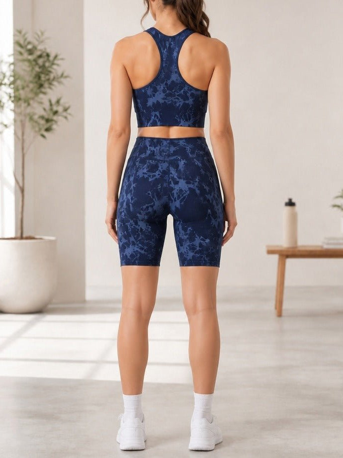 Ladies Navy Tie Dye Active Wear Set - StylePhase SA