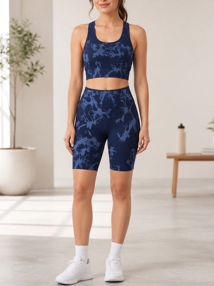 Ladies Navy Tie Dye Active Wear Set - StylePhase SA
