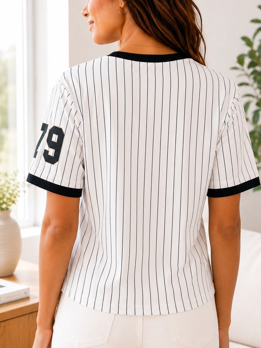Ladies New Feeling Black Baseball Sweater - StylePhase SA